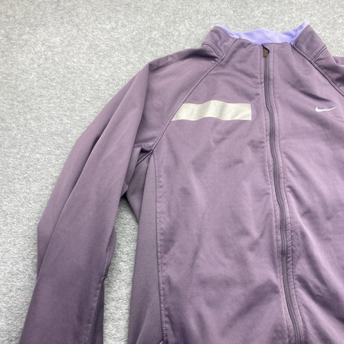 Nike Jacket Womens Medium Full Zip Mock Neck Dri Fit Purple Athleisure Reflect - Picture 4 of 12