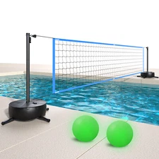 Heavy-Duty Adjustable Pool Volleyball Net LED Light for Inground Pools & Beaches