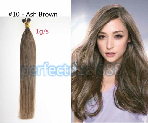 14"-24" 7A 1G Stick I Tip Micro Beads Remy Human Hair Extensions Double Drawn UK - Picture 39 of 127