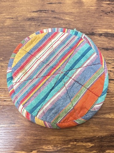 Vintage 50er Jahre handgefertigte Topflappen - leuchtende Farben - 7" Durchmesser - Bild 3 von 6
