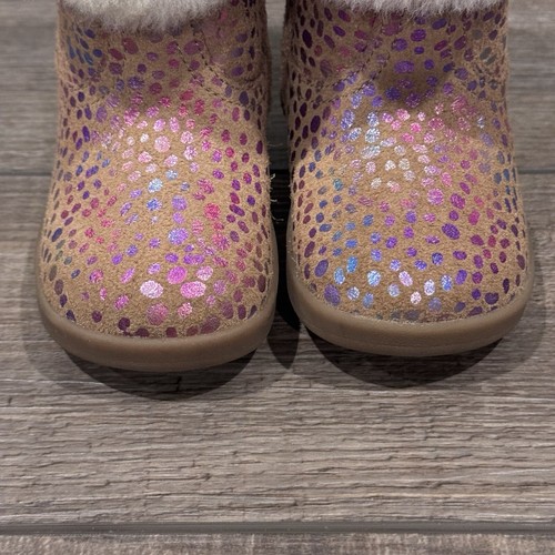 Ugg Jorie Spots Metallic Rainbow Shimmering Lined Sheepskin Boot Baby SZ 4/5 EUC - Picture 8 of 14