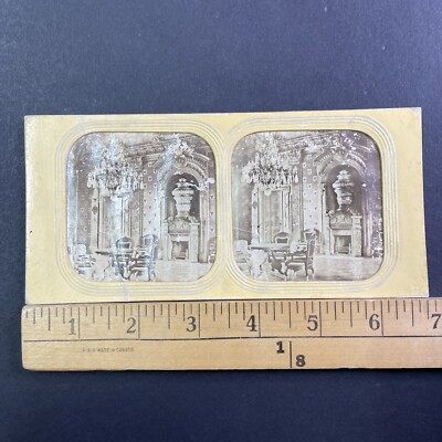 Black Eagle Chamber Berlin Palace Stereoview French Tissue Antique c1860s XT2117
