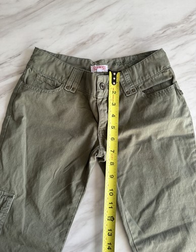 Vintage 90s Y2K ESPRIT Jeans Girls 10/11 Olive Green Flare Bootcut Army Military - Picture 7 of 24