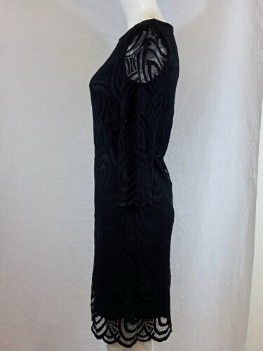 WALLIS Petite Black Lace Lined, 3/4 Sleeve Dress. Size UK 8 - Picture 2 of 6