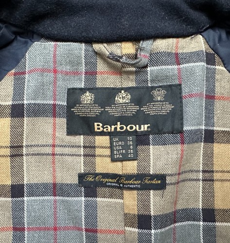 Barbour L1456 Valerie Trench Wachsmantel Zweireiher Navy Waxed Cotton England - Bild 11 von 24