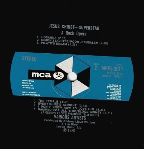 ANDREW LLOYD WEBBER & TIM RICE Jesus Christ Superstar Vinyl Record LP MCA & 1970 - Picture 3 of 12