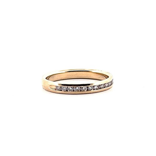 14 Karat massiver Gelbgold natürlicher 0,12 kt Diamanten Ring Band 2,6 mm dick - Bild 2 von 10