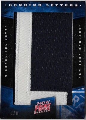 2012-13 PANINI PRIME GENUINE LETTERS MICHAEL DEL ZOTTO NAMEPLATE 