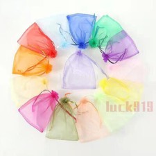 50/100 Sheer Organza Jewelry Gift Bags Pouches Wedding Favor Party Candy Packing