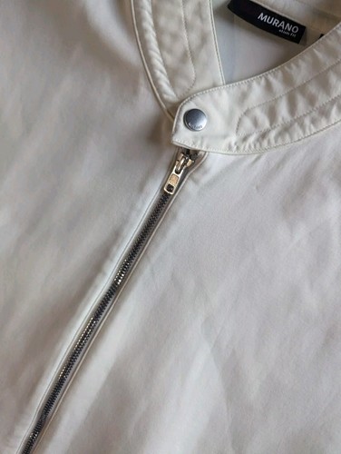 Murano Ivory Slim Fit Full Zip Vest w/ Overlay Accent Collar Womens Size XL NWOT - Picture 4 of 13