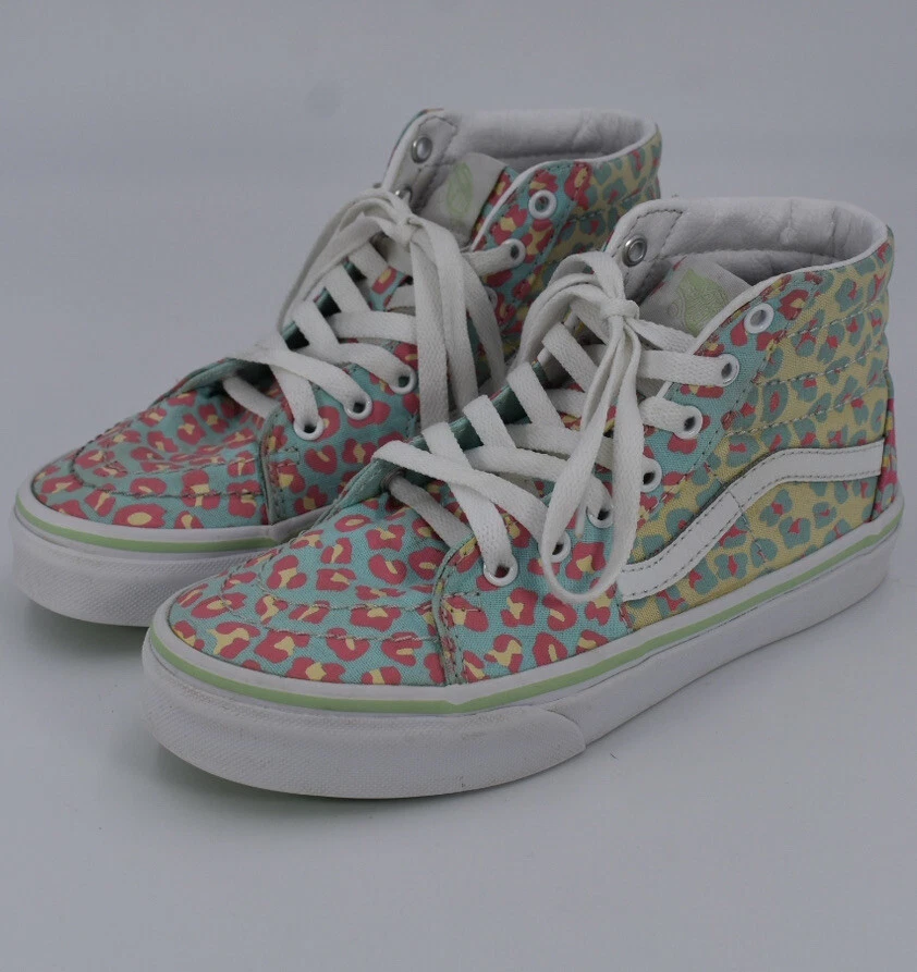 Sneakers Vans Taglia 3 Sk8 Hi Fun Rosa Pastello Blu Giallo Ghepardo