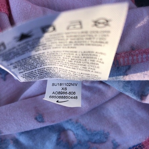 Nike Sz XS Have A Nike Day Dress Tie Dye Hooded Pink Blue Swoosh Tunic BEACH - Picture 8 of 13