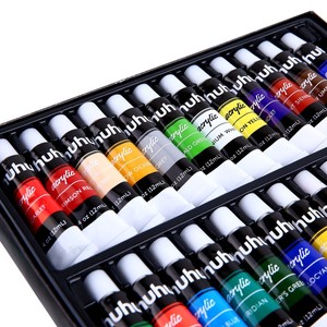 Ohuhu-24-Tube-Artist-039-s-Acrylic-Paint-Set-6-Brush-Great-for-Canvas-Panels-Boards