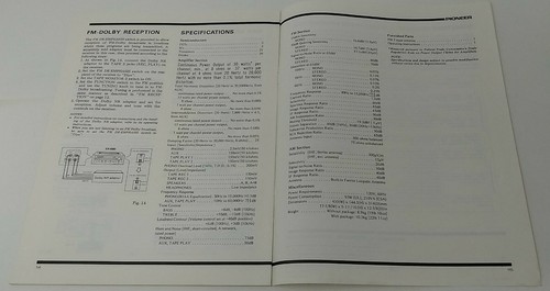 Vintage Pioneer SR-680 Operating Instructions Pamphlet Brochure Booklet 1970's - Picture 9 of 9