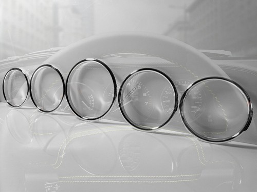 For Porsche 911 G model 74-88 Polished Aluminum Dashboard Trim dash Rings 5pcs - Picture 6 of 13
