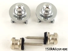 2 Fender Locking * STRAP LOCKS &KNOBS, Strat USA Black Felt