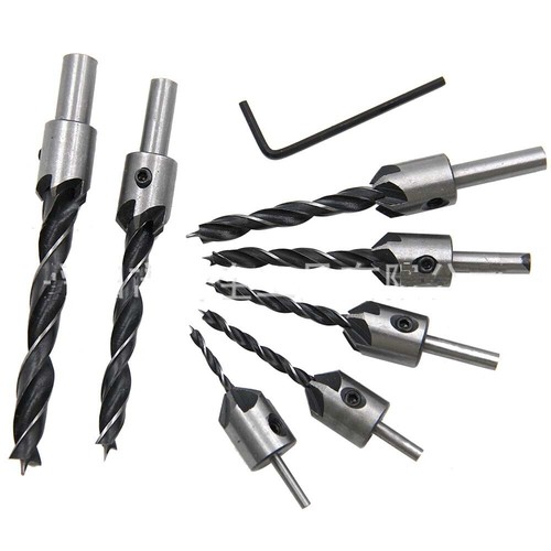 Holzbohrer Senkbohrer Bohrer Bohrsenker Set für Holz Aufstecksenker 7tlg. 3-10mm - Bild 19 von 19