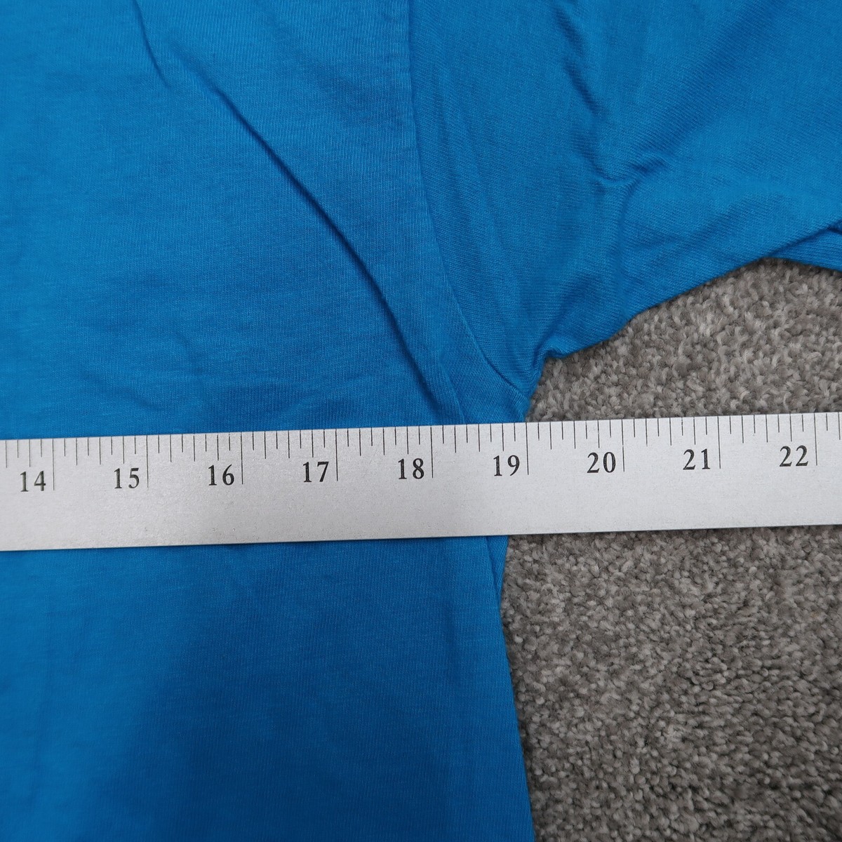 Vintage 90s Hanes Beefy T Blank Blue T Shirt Tag size XL Measures Medium