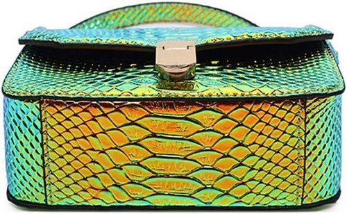 Borsa a tracolla RemeeHi ologramma pelle di serpente in pelle con catena - Foto 14 di 42