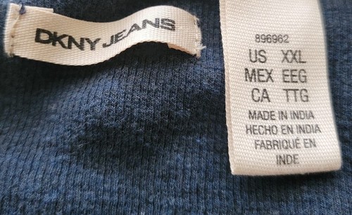 DKNY Jeans Men's Sweatshirt Long Sleeve Pullover Sweatshirt Sz.XXL Blue Gray - Picture 5 of 11