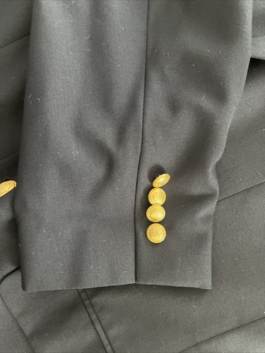 Jos. A. Bank Blazer Anzug Sakko 41 L lang Wolle Sport Mantel dunkelblau Goldknöpfe - Bild 8 von 11