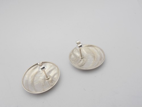 Stud Earrings Silver 925 With Pin & - Picture 4 of 7