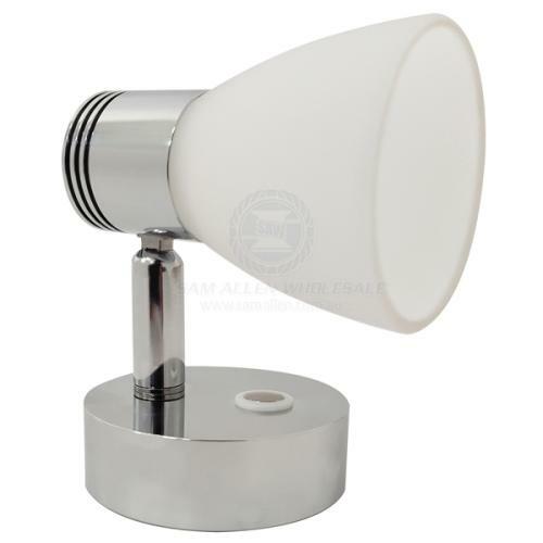Caravan Boat Bulkhead Light LED With USB Outlet Chrome/White - Picture 2 of 5