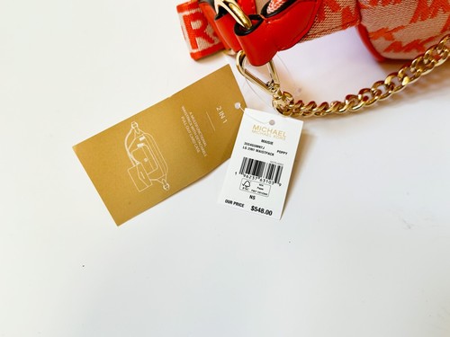 MICHAEL KORS MAISIE L 2 IN 1 SLING FANNY WAIST PACK CROSSBODY BAG MK BEIGE POPPY - Picture 13 of 14