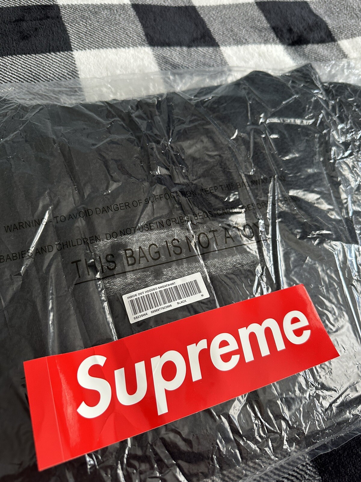 Supreme Inside Out Box Logo Hoodie - Black - Size Medium - Ships