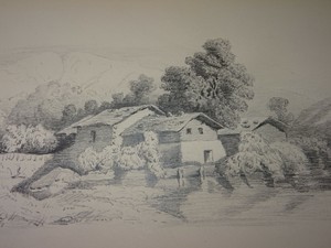 Ecole Francaise Xix Dessin Paysage Houlgate Calvados Normandie Napoleon Iii 1868 Ebay