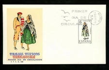 Postal History Spain FDC #1437 Regional Costumes dress Tarragona 1970