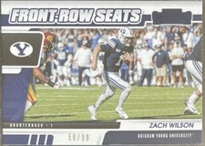 2021 Contenders Draft ZACH WILSON RC Front Row Seats Blue Rookie SP #/99 Jets!