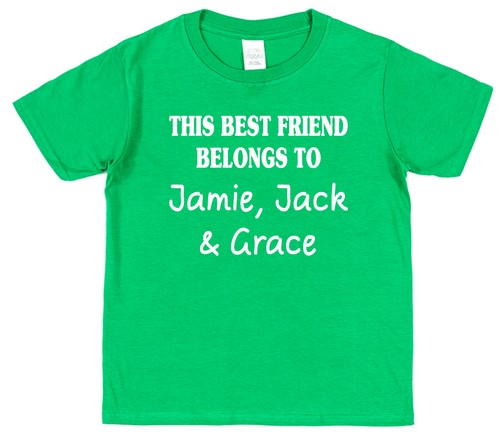 Camiseta personalizada de este mejor amigo pertenece a cualquier nombre adultos niños todos los colores - Imagen 9 de 31