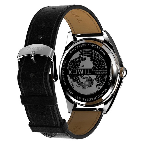 Timex Legacy Day/Date Stainless Steel Leather 41mm Silver Green Watch TW2W57300 - Picture 6 of 6