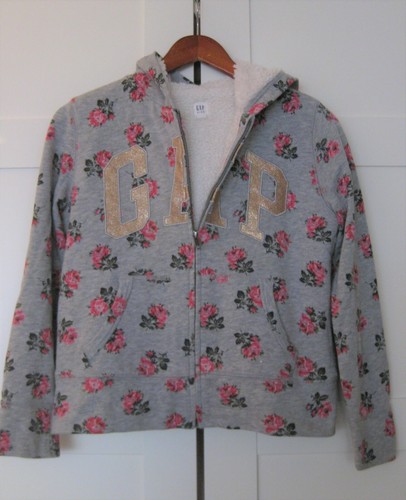 GAP KIDS: FLEECE HOODIE / FLORAL PRINT / GLITZER LOGO SHERPA GEFÜTTERT - XXL 14/16 - Bild 6 von 7