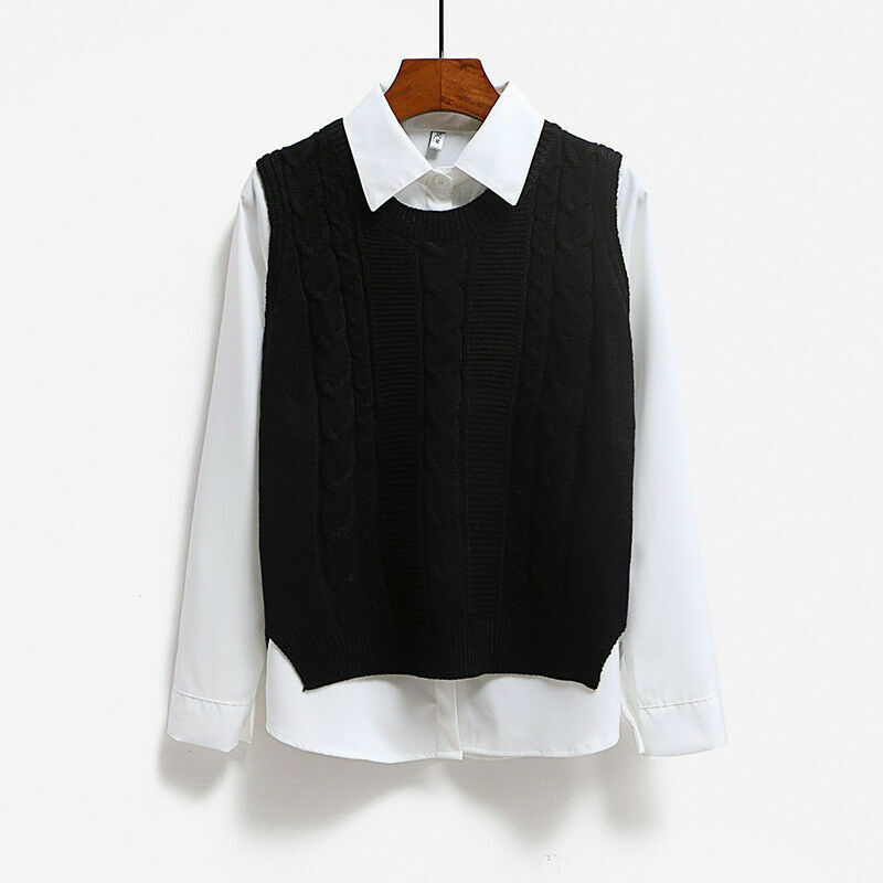 Women's Sleeveless Knit Vest Sweater Top Knitwear Casual