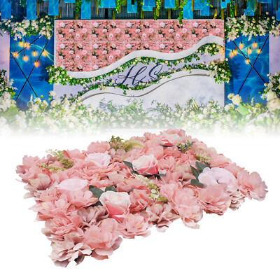 Pink Flower Wall Panels Roses Hydrangeas For Wedding & Party Decor 60 Cmx40 Cm