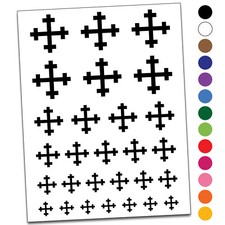 Crosslet Cross Temporary Tattoo Water Resistant Set