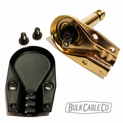 Paquete de 32 - Juego de conectores de panqueques dorado/negro ángulo recto de 1/4" - Cables de conexión hágalo usted mismo - Imagen 10 de 12