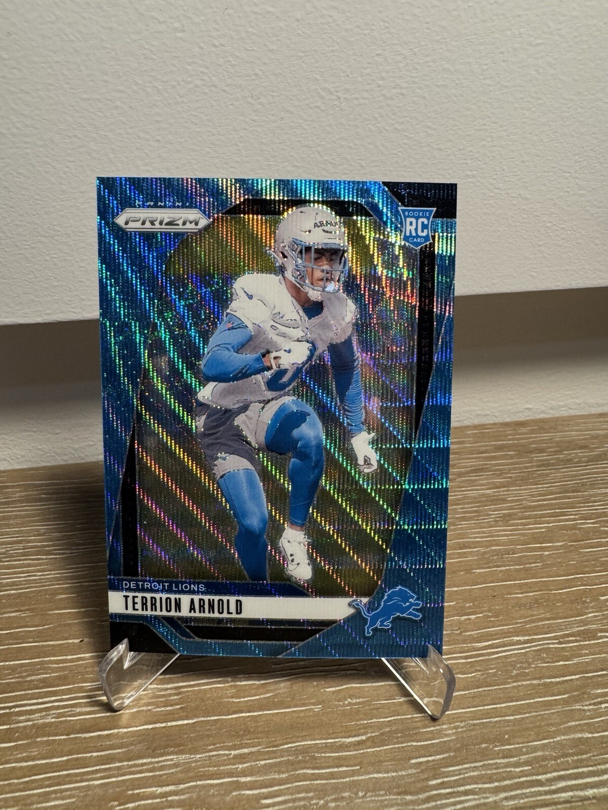 2024 Prizm Football TERRION ARNOLD Blue Wave Rookie /230 #389 Lions Color Match