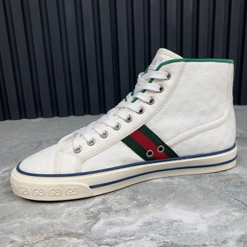 GUCCI Tennis 1977 Web GG Sneakers Monogram White Canvas Fabric 8 G 8.5 US 42EUR - Picture 5 of 12