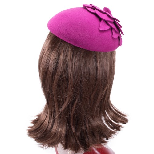 Flower Womens Dress Fascinator 100% Wool Pillbox Hat Derby Party Wedding A083 - Picture 65 of 74