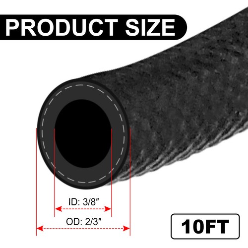 Línea de manguera de combustible 3/8" bloqueo de empuje NBR goma SAE 30R7 10 FT 300PSI 10 mm 900PSI - Imagen 6 de 9