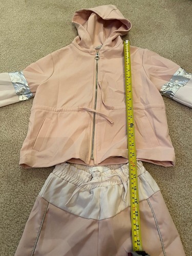 Zara Children’s Full Zip Hooded Jacket (4-5) And Pants(3-4) Rose/Peach Color - Picture 3 of 7