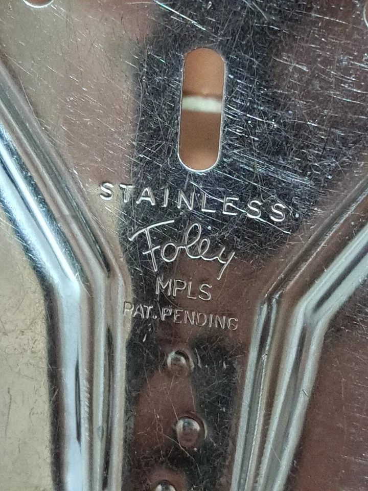 Foley Stainless Steel Wide Slotted Turner Flipper Curved Spatula USA Vintage  - Image 2 of 4