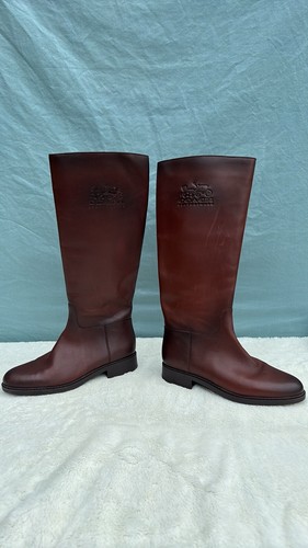 COACH Women’s Rilee Brown Walnut Tall Boots Leather G4592 Block - Picture 5 of 9