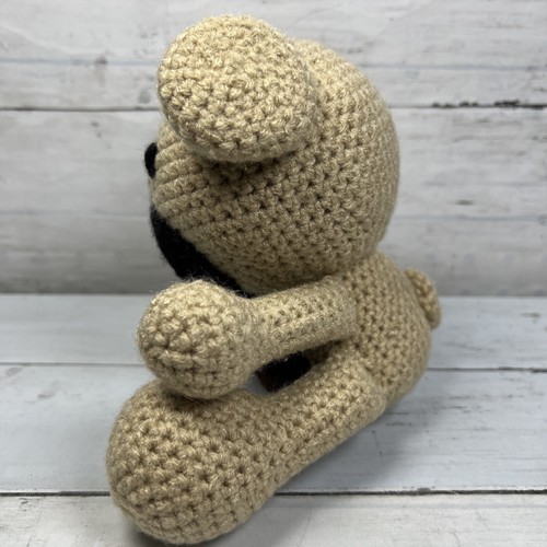 Handmade Crochet Teddy Bear Stuffed Animal Plush Toy Light Brown W/ Dark Spots - Picture 5 of 9