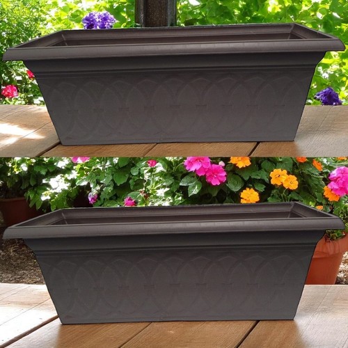 Durham 24" Garden Planter Trough Terracotta or Coffee Single or 2 Pack - Picture 11 of 45