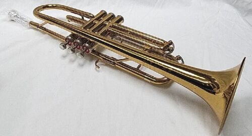 King Brass Student B Trompeta Plana Serie 600 NUEVO Estuche NUEVO Boquilla - Imagen 4 de 12