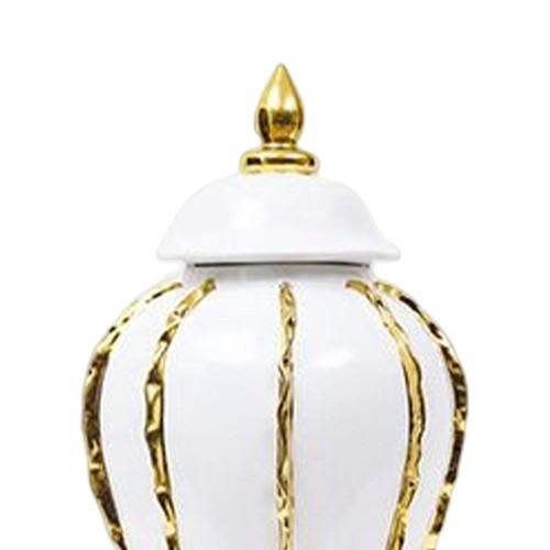 Porcelain Ginger Jar Ceramic Vase Handicraft 12" Floral Decorative Jar Storage - Picture 6 of 7